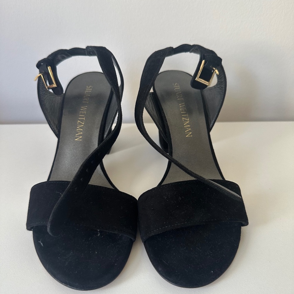 Stuart Weitzman Black Suede Heels 6.5